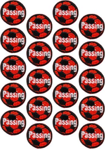 Embroidered Passing Iron-On Soccer Award Patches, 1 Inch Diameter in Kuwait