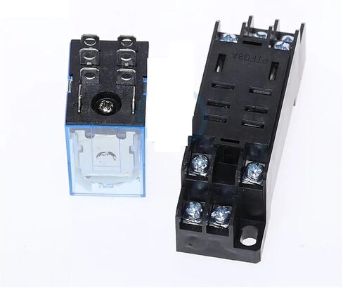 1PC LY2NJ HH62P التتابع الكهرومغناطيسي الإلكترونية 10A 8PIN COIL DPDT DC12V ، 24V AC110V 220V مع قاعدة PTF08A (AC220V) in Kuwait
