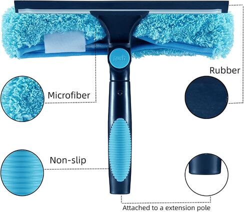 11" Window Squeegee and Microfiber Scrubber 2-in-1 Combo Cleaning Tools (Attachement Only) (1) in Kuwait