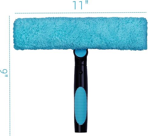 11" Window Squeegee and Microfiber Scrubber 2-in-1 Combo Cleaning Tools (Attachement Only) (1) in Kuwait