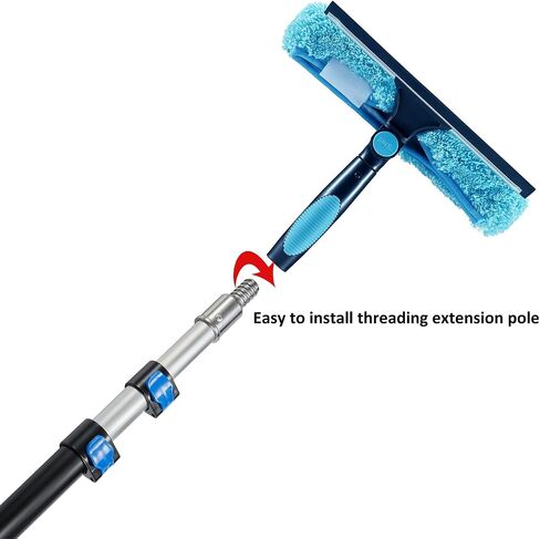 11" Window Squeegee and Microfiber Scrubber 2-in-1 Combo Cleaning Tools (Attachement Only) (1) in Kuwait
