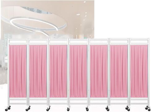 Hospital Privacy Screen,Breathable Nylon,Foldable W/Silent Wheels - 3/4/5/6/7/8 Panels Multiple Specifications Available(8Panel) in Saudi Arabia
