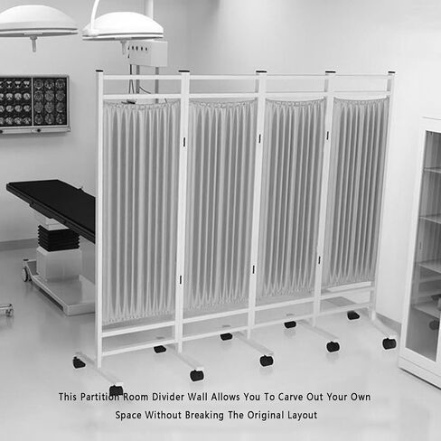 Hospital Privacy Screen,Breathable Nylon,Foldable W/Silent Wheels - 3/4/5/6/7/8 Panels Multiple Specifications Available(8Panel) in Saudi Arabia