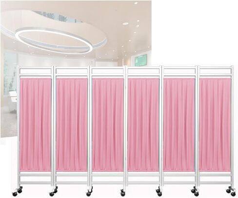 Hospital Privacy Screen,Breathable Nylon,Foldable W/Silent Wheels - 3/4/5/6/7/8 Panels Multiple Specifications Available(8Panel) in Saudi Arabia