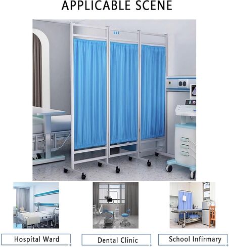 6FT Mobile Hospital Privacy Screen,Double Layer Breathable Fabric,Salon Partition Universal Wheel with Brakefor Salon Beauty Salon Clinic Hospital(6Panel) in Saudi Arabia