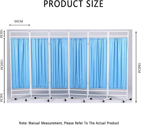 6FT Mobile Hospital Privacy Screen,Double Layer Breathable Fabric,Salon Partition Universal Wheel with Brakefor Salon Beauty Salon Clinic Hospital(6Panel) in Saudi Arabia