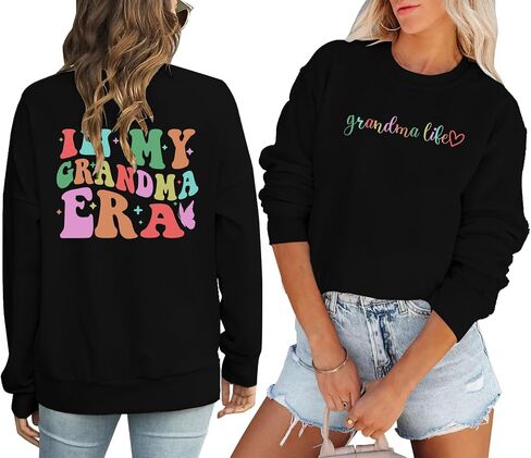قمصان الجدة للنساء في عصر جدتي الجدة الجدة Gigi Mimi Pullover Spring Top Top Top in Kuwait