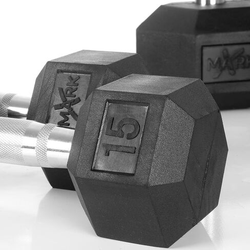 XMARK Dumbbell Set with Rack, Weights Dumbbells, Multiple Free Weights and Horizontal Storage for Home Gym Strength Training, Storage Rack Color Options in Kuwait
