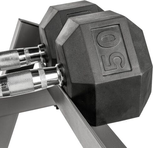 XMARK Dumbbell Set with Rack, Weights Dumbbells, Multiple Free Weights and Horizontal Storage for Home Gym Strength Training, Storage Rack Color Options in Kuwait
