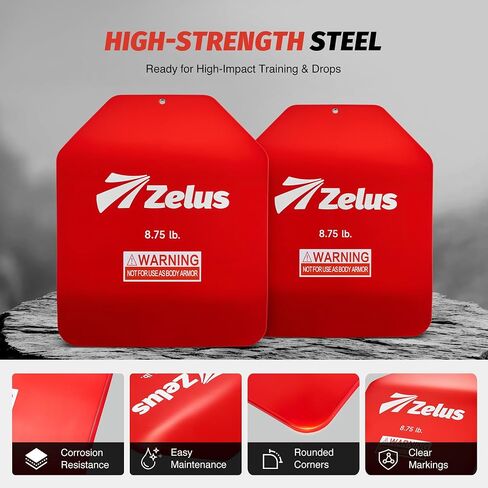 ZELUS 2 Weighted Vest Plates, 5.75/8.75/13.75 lb. Curved Weight Vest Plates for Workout, Steel Tactical Weight Plates for Vest with Clear Markings, Ergonomic Training Plates for Running Training CrossFit in Saudi Arabia