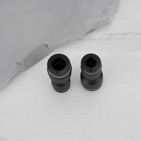 20 PCS 6MM إلى 8MM أسود مخفض مستقيم لتوصيل التجهيزات الهوائية ، وموصلات هواء الإفراج السريع للأدوات والتصنيع in Saudi Arabia