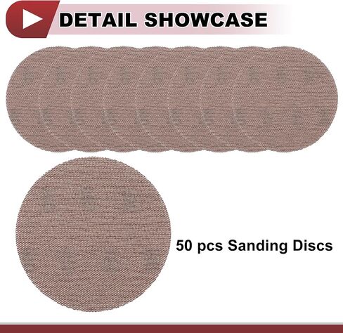 50 PCS 5 بوصة Abranet Sanding Mesh Anti-Clog حلقة الخطاف الخالية من الصنفرة in Saudi Arabia