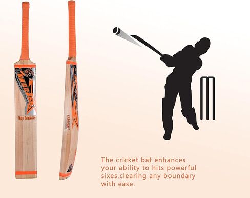 Kashmir Willow Leather Ball Cricket Bat, Exclusive Cricket Bat for Adult Full Size with Free Best Bat Cover & Protection Sheet in Kuwait