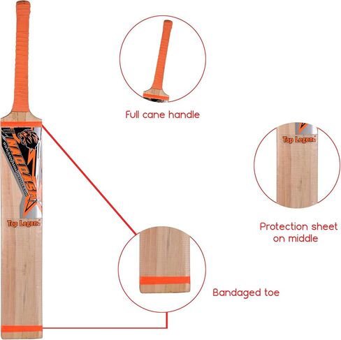 Kashmir Willow Leather Ball Cricket Bat, Exclusive Cricket Bat for Adult Full Size with Free Best Bat Cover & Protection Sheet in Kuwait