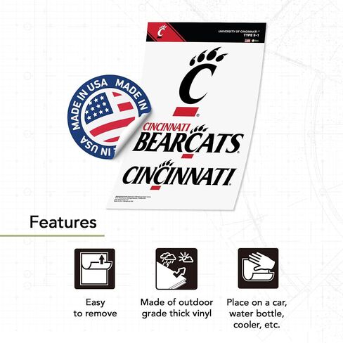 Desert Cactus University of Cincinnati Sticker Bearcats UC Vinyl Scals Laptop Bottle Car Scrapbook T5 (النوع 5-1) in Saudi Arabia