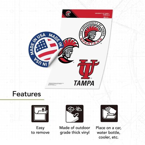Desert Cactus University of Tampa Sticker Ut Spartans Vinyl Scals Laptop Gater Bottle Scrapbook T5 (Type 5-2) in Saudi Arabia