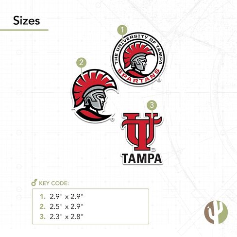 Desert Cactus University of Tampa Sticker Ut Spartans Vinyl Scals Laptop Gater Bottle Scrapbook T5 (Type 5-2) in Saudi Arabia