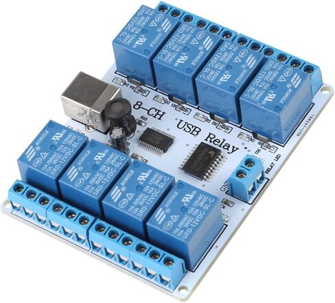 Walfront DC 12V Type B USB 8 قناة التحكم في وحدة التتابع لوحة التحكم في الكمبيوتر القابلة للبرمجة لروبوتات الأتمتة in Saudi Arabia