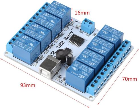 Walfront DC 12V Type B USB 8 قناة التحكم في وحدة التتابع لوحة التحكم في الكمبيوتر القابلة للبرمجة لروبوتات الأتمتة in Saudi Arabia