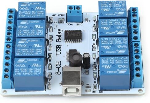 Walfront DC 12V Type B USB 8 قناة التحكم في وحدة التتابع لوحة التحكم في الكمبيوتر القابلة للبرمجة لروبوتات الأتمتة in Saudi Arabia