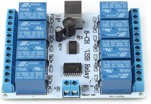 Walfront DC 12V Type B USB 8 قناة التحكم في وحدة التتابع لوحة التحكم في الكمبيوتر القابلة للبرمجة لروبوتات الأتمتة in Saudi Arabia