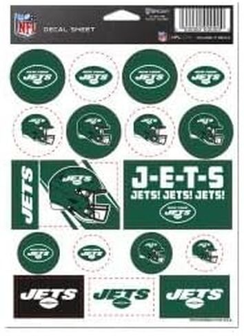 WinCraft New York Jets Vinyl Sticker Sheet 5" x 7" in Saudi Arabia