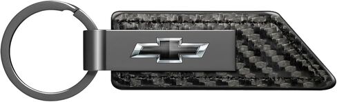 for Chevrolet Black Logo Carbon Fiber Texture PU Leather Key Chain Keychain, Official Licensed in Saudi Arabia