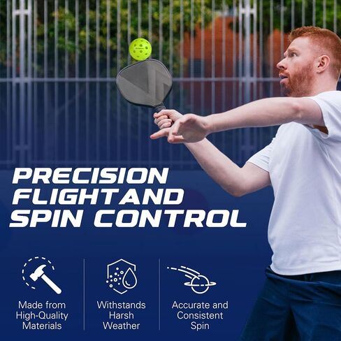 EP American Outdoor Pickleballs USAPA Approved | Made in USA with Durable Design | Tournament-Ready, High Performance | 40 Precision Holes for Balanced Flight, Consistent Spin in Saudi Arabia