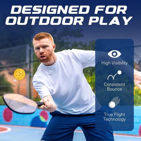 EP American Outdoor Pickleballs USAPA Approved | Made in USA with Durable Design | Tournament-Ready, High Performance | 40 Precision Holes for Balanced Flight, Consistent Spin in Saudi Arabia