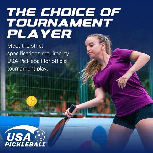 EP American Outdoor Pickleballs USAPA Approved | Made in USA with Durable Design | Tournament-Ready, High Performance | 40 Precision Holes for Balanced Flight, Consistent Spin in Saudi Arabia