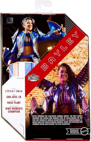Mattel WWE Ultimate Edition Action Figure & Accessories Set Bayley 6-inch Collectible with Swappable Heads & Hands, 30 Articulation Points in Saudi Arabia