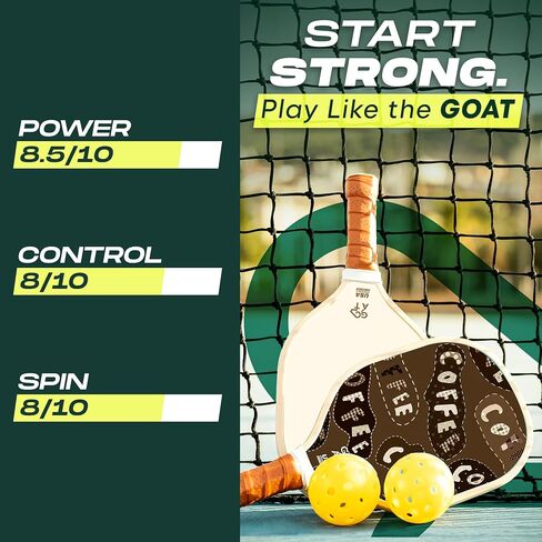 Goat Pickleball Paddles Set of 2, Pickleball Balls 2 Indoor + 2 Outdoor Balls & Travel Bag – Lightweight, Durable, Easy Grip – All-in-One Starter Set in Saudi Arabia