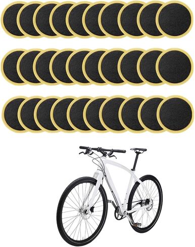 30pcs Black for Bycicles Inner Tube Puncture Patches,Bike Tire Patch Kit for Motorcycle Road Mountain for Bicycles,Glueless Tire Puncture Patches Repair Self Adhesive for Bicycles,Tires and Tubes in Saudi Arabia