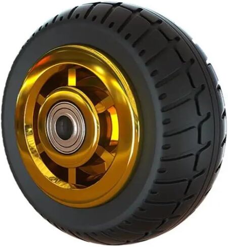 1 Piece 5 inch Rubber Medium Size casters Gold Plated TPR Silent Wheel Trolley Industrial Trailer Single(TPR) in Saudi Arabia