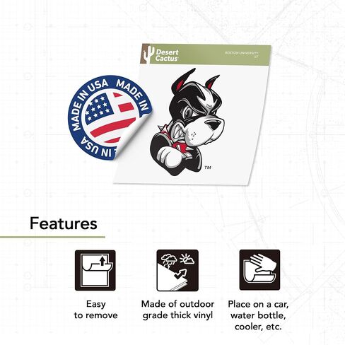 Desert Cactus Boston University Sticker Terriers BU Vinyl Decal Laptop Water Bottle Car Scrapbook (IND 17) in Saudi Arabia