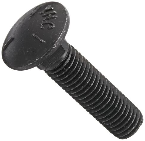 Steel Carriage Bolt, Grade 5, Plain Finish, Square Neck, Round Head, Meets ASME B18.5/SAE J429, 2" Length, Fully Threaded, 3/8"-16 UNC Threads (Pack of 50) in Saudi Arabia