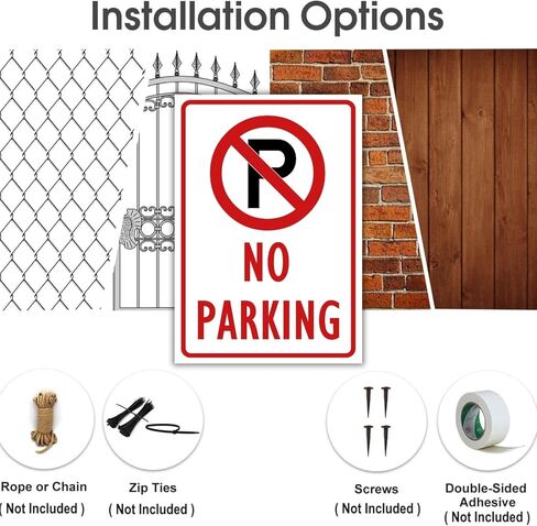 (2 Pack) No Parking Sign, 10 x 7 Inches, 120 Mil Plastic, UV Protected, Weather Resistant, Waterproof, Durable Ink, Easy To Mount in Kuwait