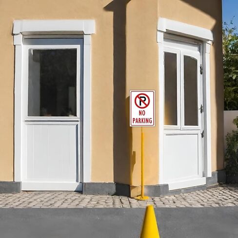 (2 Pack) No Parking Sign, 10 x 7 Inches, 120 Mil Plastic, UV Protected, Weather Resistant, Waterproof, Durable Ink, Easy To Mount in Kuwait