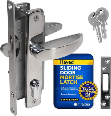 Five Oceans 316 Stainless Steel Mortise Lock Set, Heavy-Duty Marine Handle Kayed Lock Set with 3 Keys, for Doors Thickness from 3/4" to 1-1/2"for Interior Exterior Door - FO2240 in Saudi Arabia
