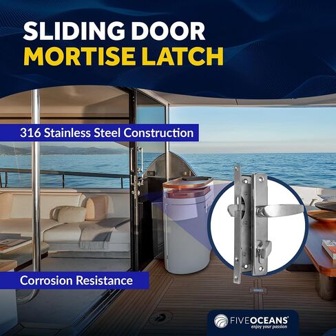 Five Oceans 316 Stainless Steel Mortise Lock Set, Heavy-Duty Marine Handle Kayed Lock Set with 3 Keys, for Doors Thickness from 3/4" to 1-1/2"for Interior Exterior Door - FO2240 in Saudi Arabia