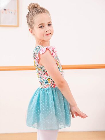 LunnyCokid Ballet Leotard for Girls Dance Hoodards with Skirt Toddler Sleeve Ballerina Outfit in Kuwait