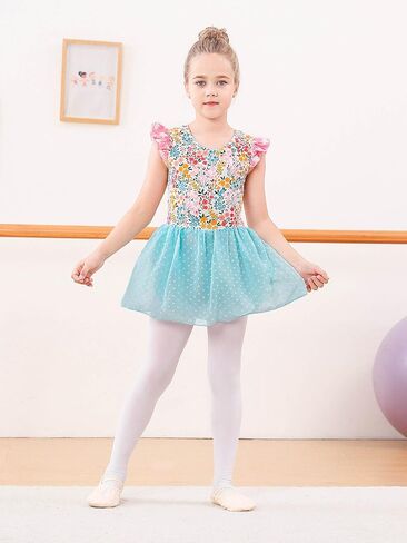LunnyCokid Ballet Leotard for Girls Dance Hoodards with Skirt Toddler Sleeve Ballerina Outfit in Kuwait