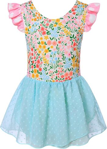 LunnyCokid Ballet Leotard for Girls Dance Hoodards with Skirt Toddler Sleeve Ballerina Outfit in Kuwait