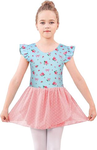 LunnyCokid Ballet Leotard for Girls Dance Hoodards with Skirt Toddler Sleeve Ballerina Outfit in Kuwait
