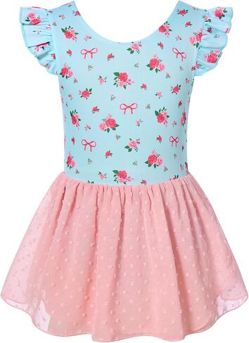 LunnyCokid Ballet Leotard for Girls Dance Hoodards with Skirt Toddler Sleeve Ballerina Outfit in Kuwait