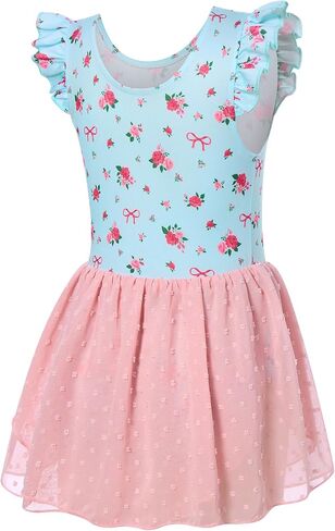 LunnyCokid Ballet Leotard for Girls Dance Hoodards with Skirt Toddler Sleeve Ballerina Outfit in Kuwait