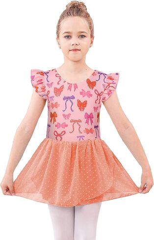 LunnyCokid Ballet Leotard for Girls Dance Hoodards with Skirt Toddler Sleeve Ballerina Outfit in Kuwait