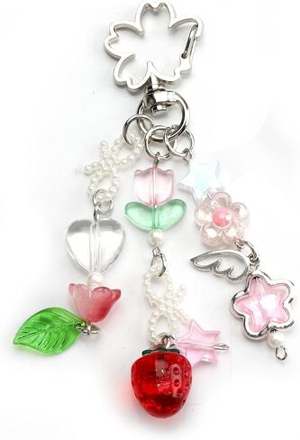 Y2K Jellyfish Keychains, Star Keychain, Cute Kpop Keycharms, Retro Beaded Bag Charms in Saudi Arabia