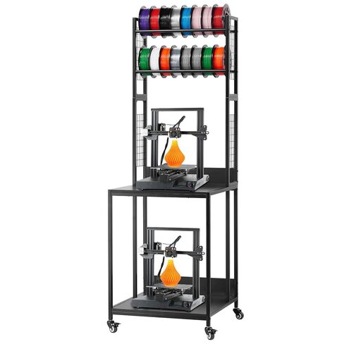 VEVOR 3D Printer Filament Storage Rack, 4-Tier 3D Printer Stand with Filament Storage, Spools Holder Racks Cart with Wheels, Filaments Organzied for 3D Printing Station, Office, Workshop (Shelf Only) in Saudi Arabia