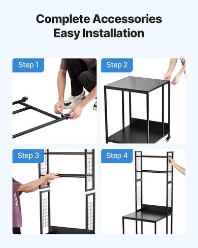 VEVOR 3D Printer Filament Storage Rack, 4-Tier 3D Printer Stand with Filament Storage, Spools Holder Racks Cart with Wheels, Filaments Organzied for 3D Printing Station, Office, Workshop (Shelf Only) in Saudi Arabia